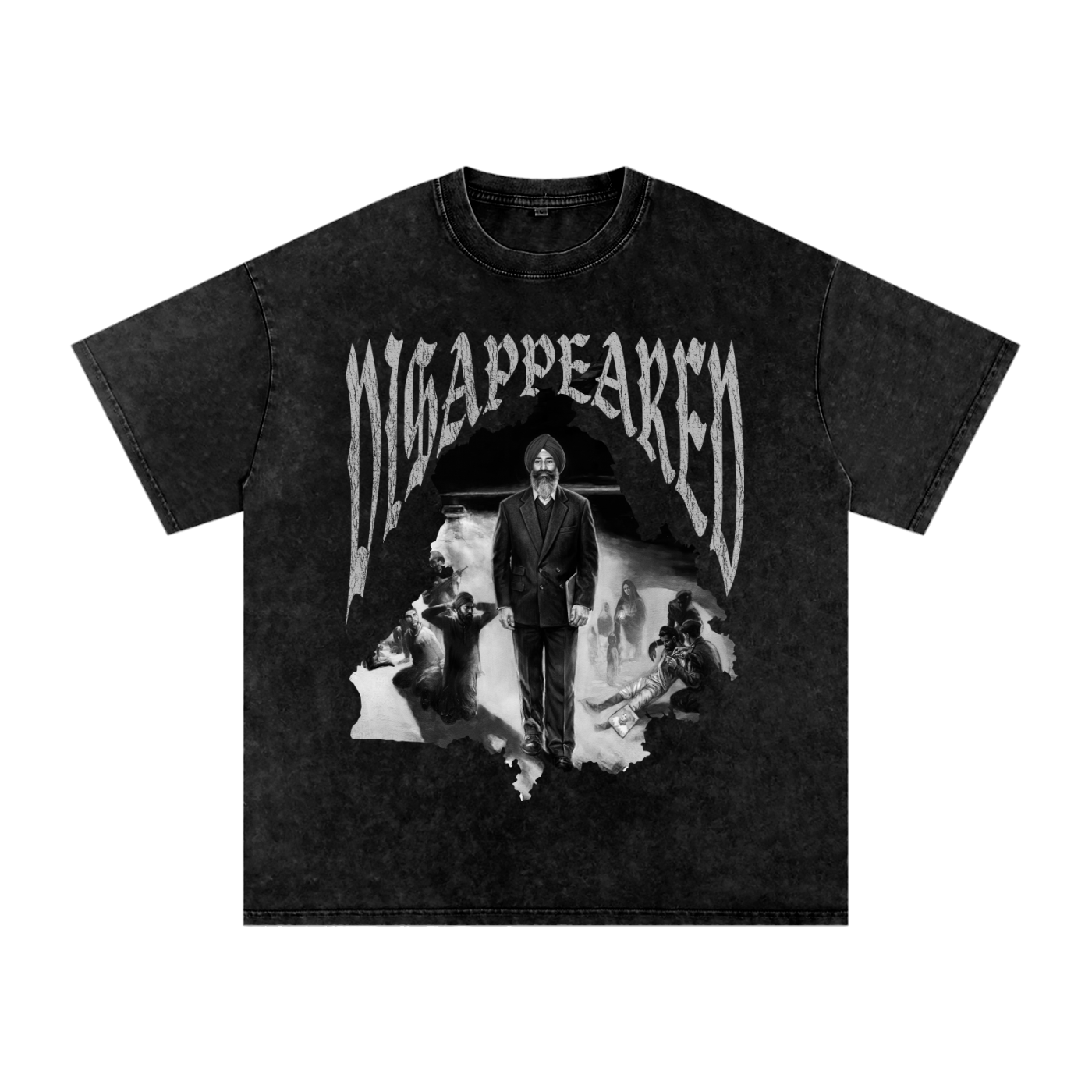 JASWANT SINGH KHALRA DISAPPEARED X  Washed Oversized T-Shirt