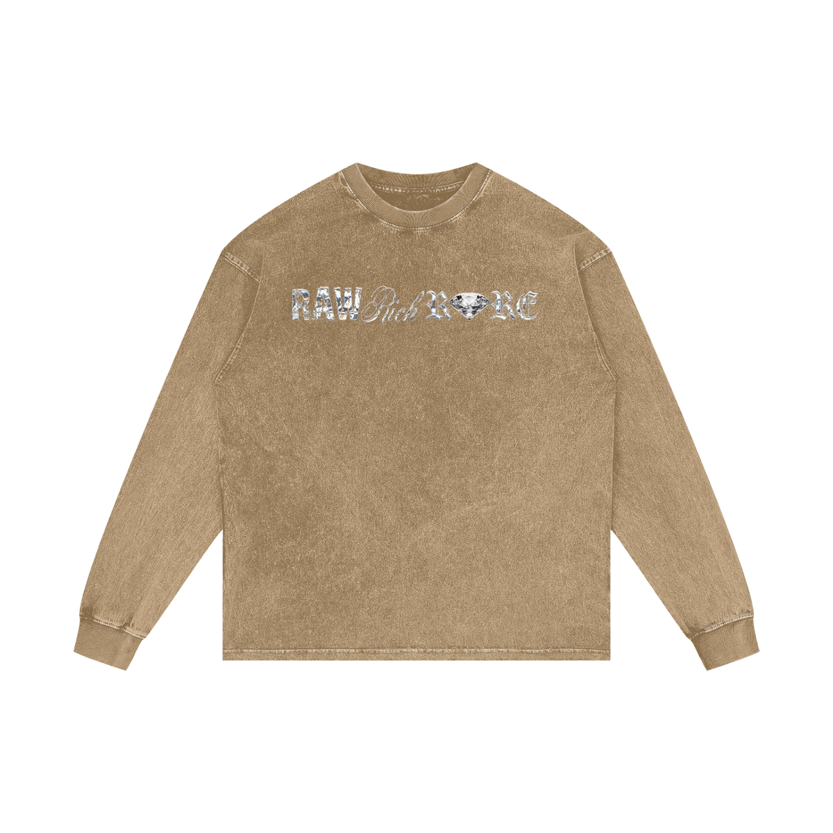 RAW RICH RARE  | RISENRETRO | Acid Wash Oversize Long Sleeve T-Shirt