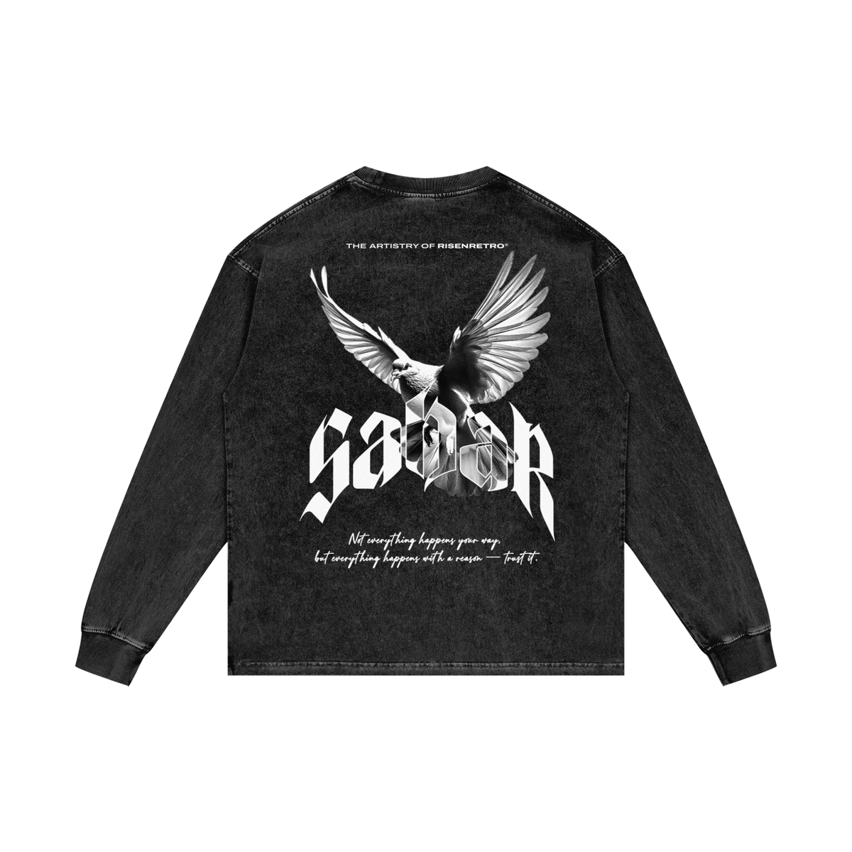 SABAR | RISENRETRO | Acid Wash Oversize Long Sleeve T-Shirt