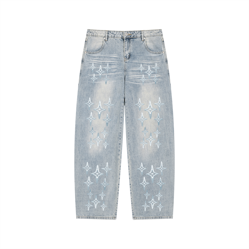 RISEN RETRO x DESIGNER Men’s Enzyme Wash Wide Leg Jeans