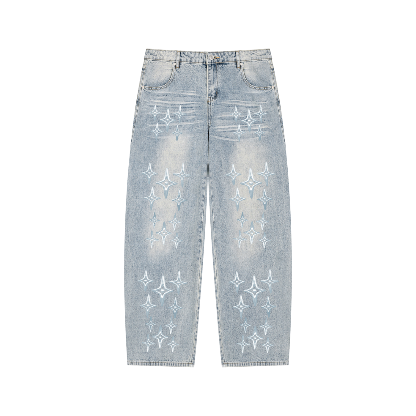 RISEN RETRO x DESIGNER Men’s Enzyme Wash Wide Leg Jeans