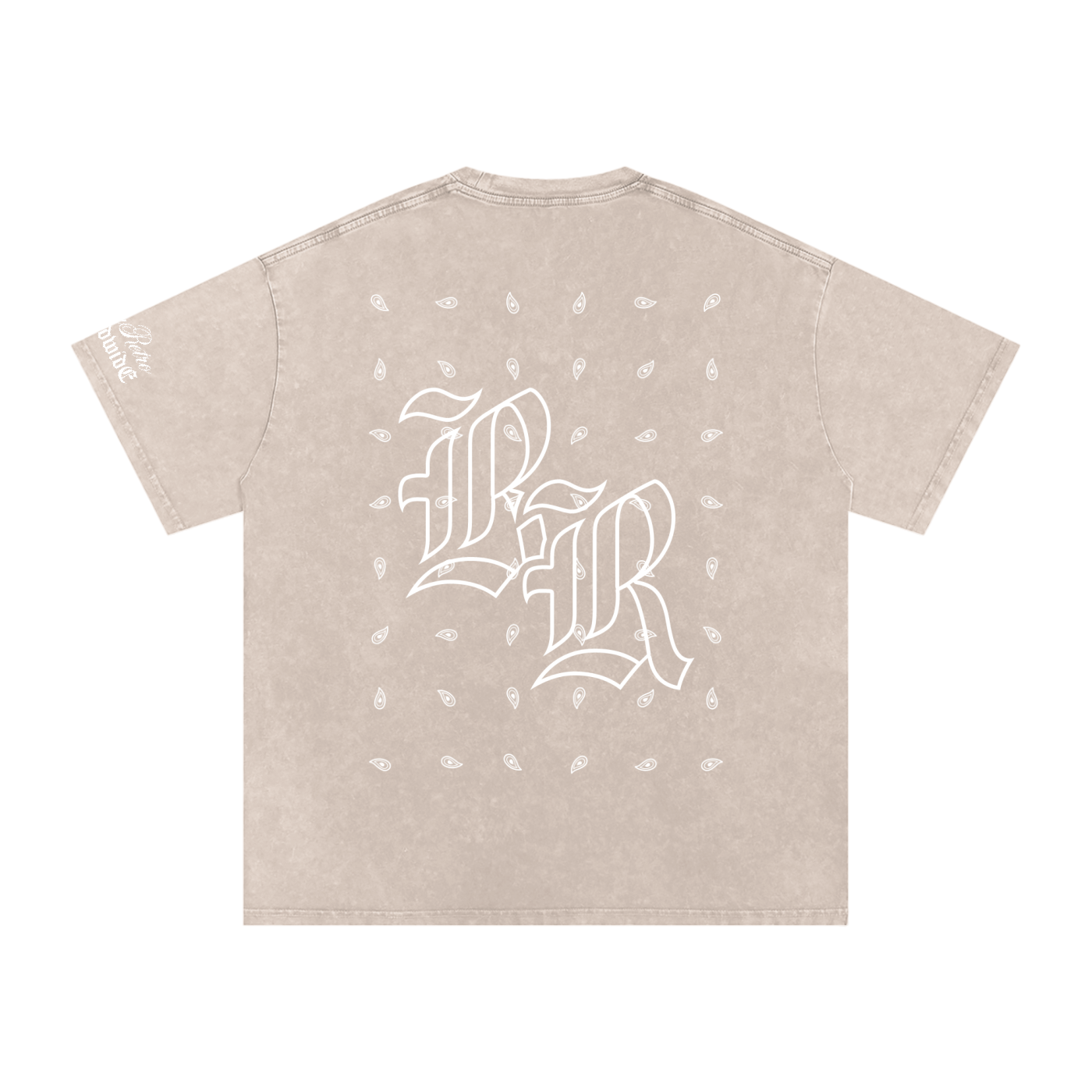 RISENRETRO PAISLEY Snow Washed Oversized Cotton T-Shirt