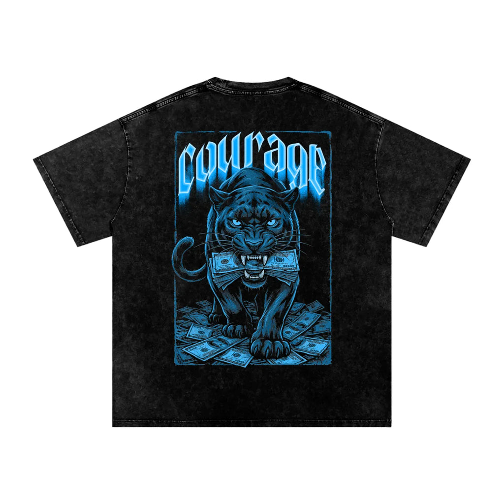 Courage Over Comfort X Risen Retro Washed Oversized Cotton T-Shirt