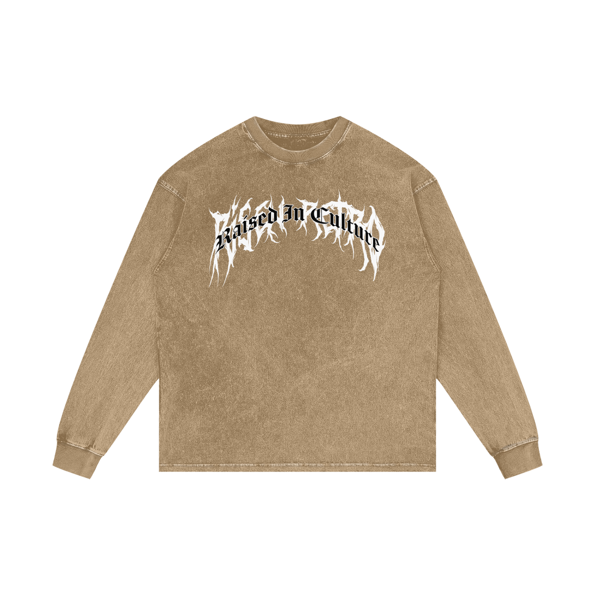 RAISED IN CULTURE | RISENRETRO | Acid Wash Oversize Long Sleeve T-Shirt