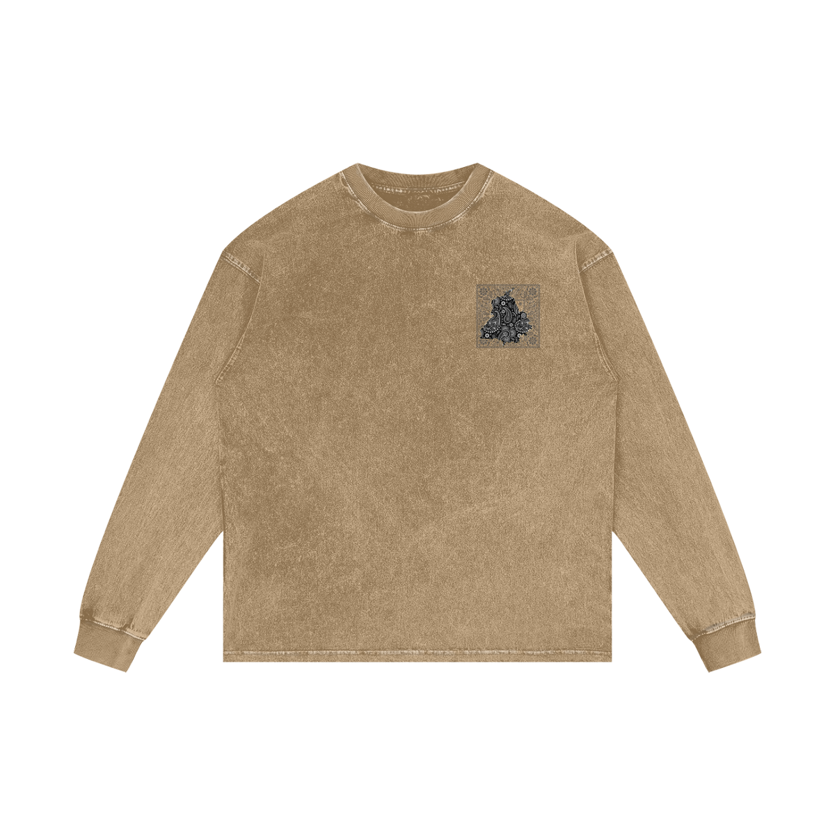 PANJAB BANDANA | RISENRETRO | Acid Wash Oversize Long Sleeve T-Shirt