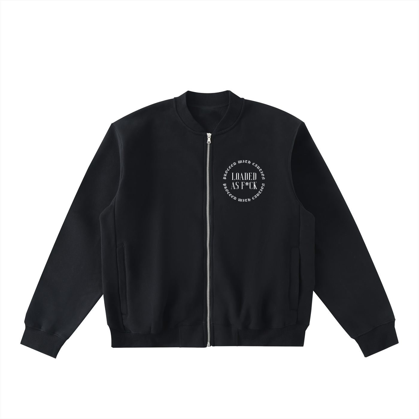 Loaded Essential Zip-Up Fleeced Varsity Jacket