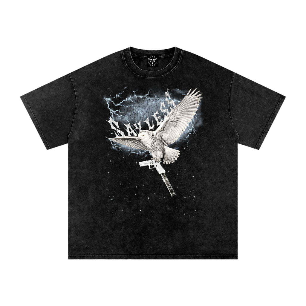 SAYLESS  X Risen Retro Snow Washed Oversized Cotton T-Shirt