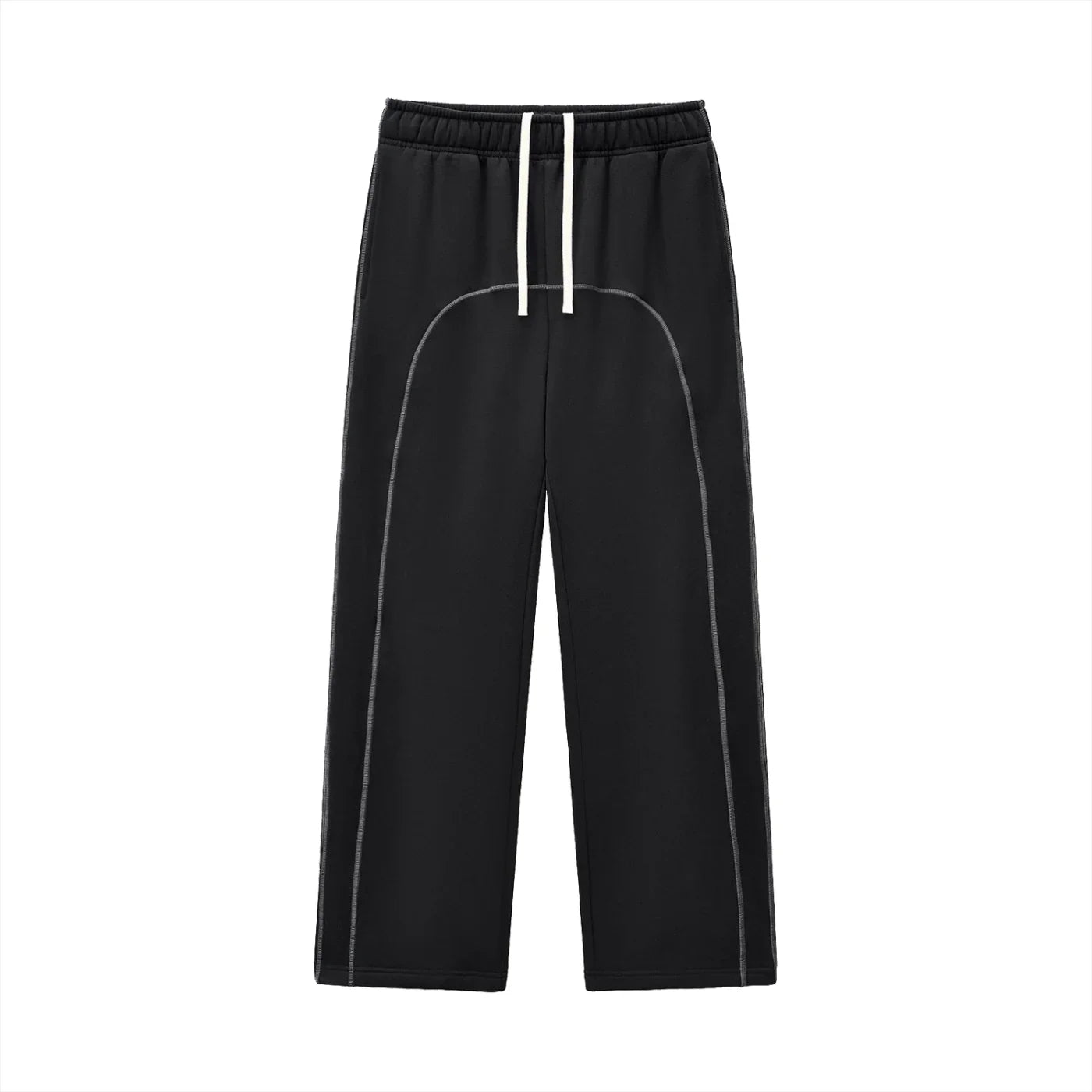 RisenRetro Unisex Contrast-Stitched Fleece Sweatpants