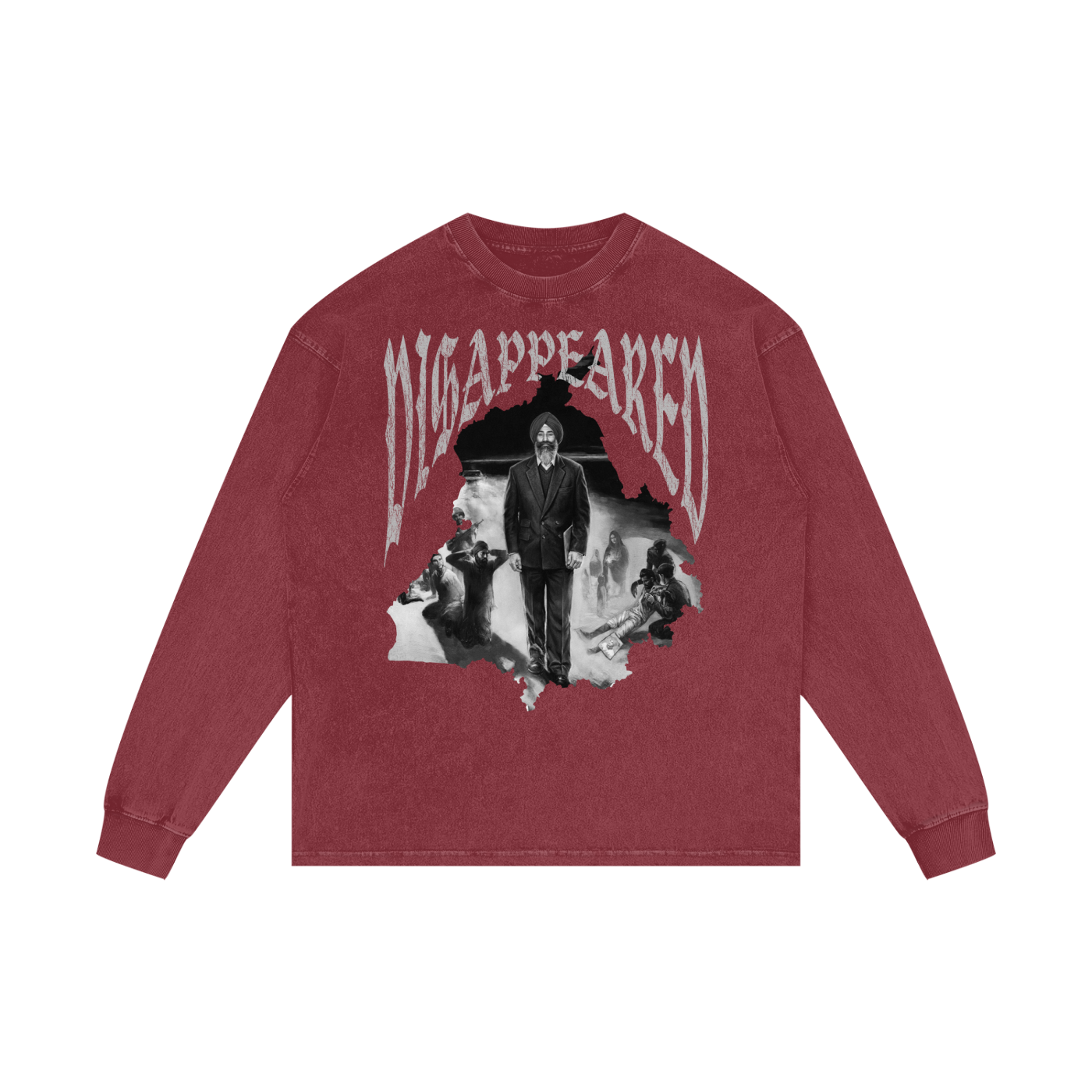JASWANT SINGH KHALRA DISAPPEARED x Acid Wash Oversize Long Sleeve T-Shirt