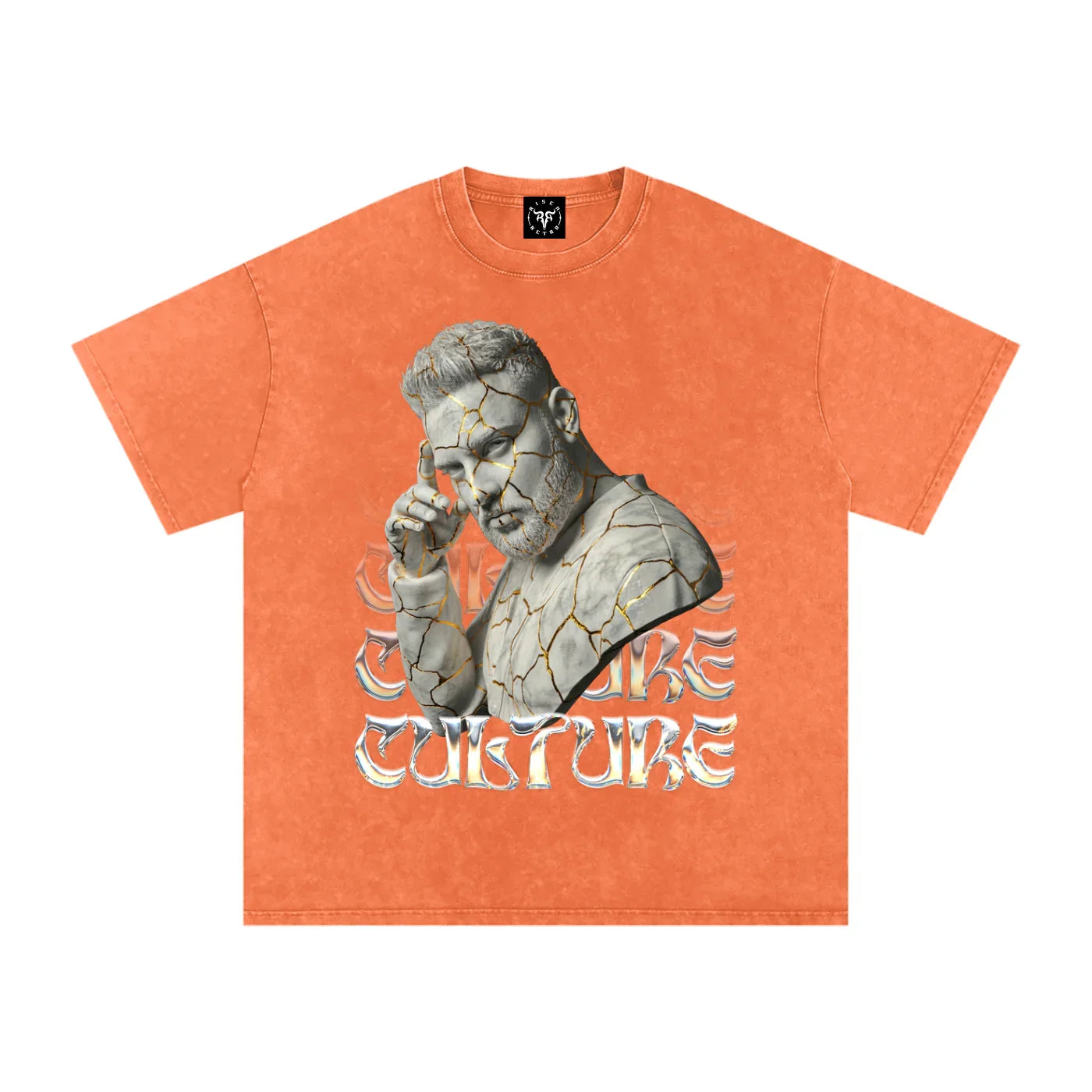 Karan Aujla X RisenRetro Culture Snow Washed Oversized Cotton T-Shirt