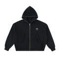 RISENRETRO X Fleeced Full-Zip Boxy Hoodie