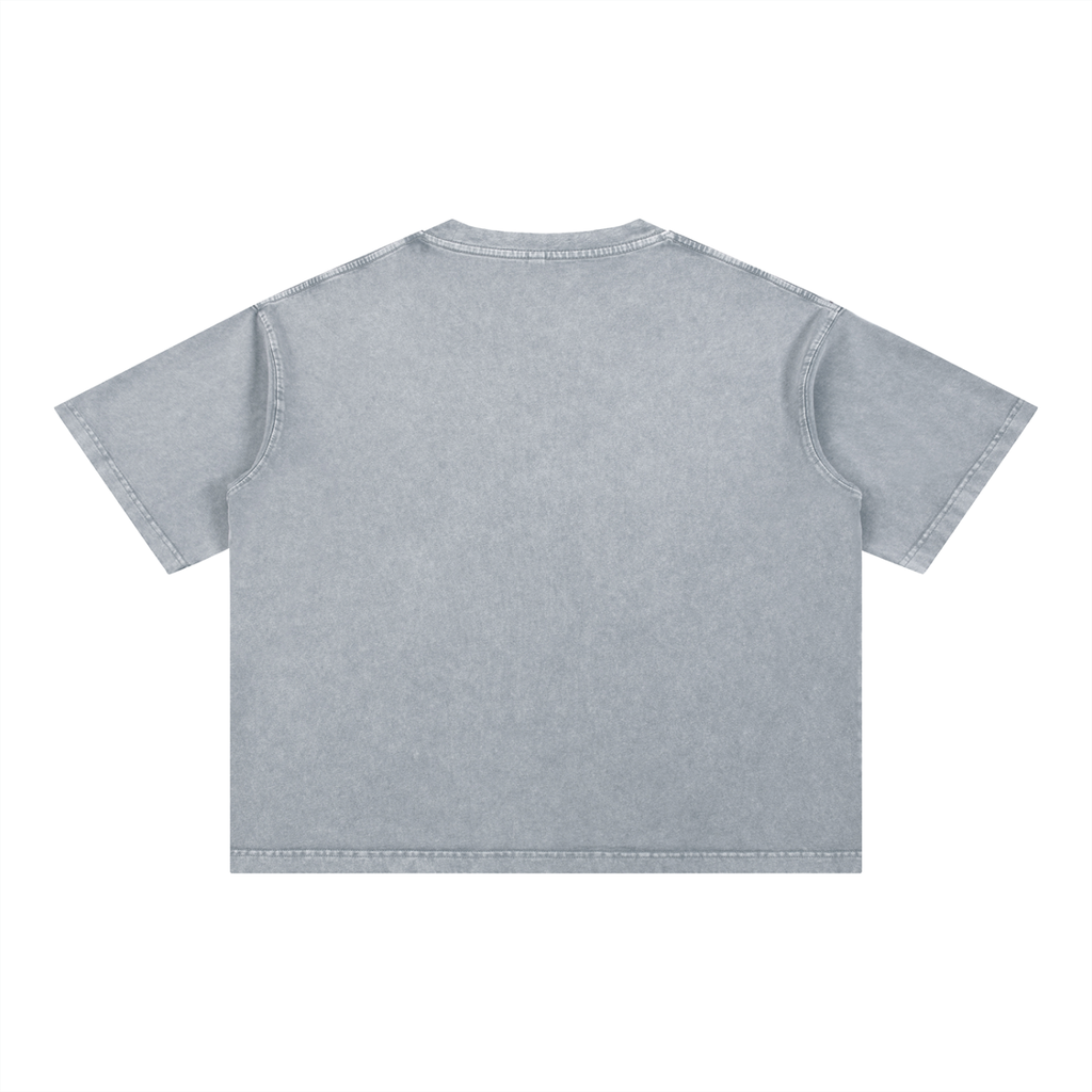 Moose Print S.M.W X RISEN RETRO Wash Boxy Cotton T-Shirt