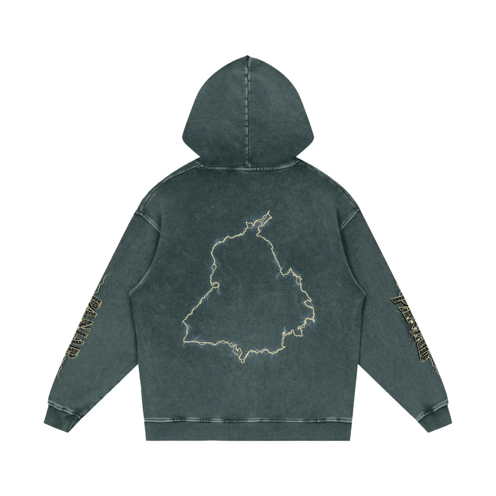 Panjab Vintage Snow Washed Loose Cotton Hoodie