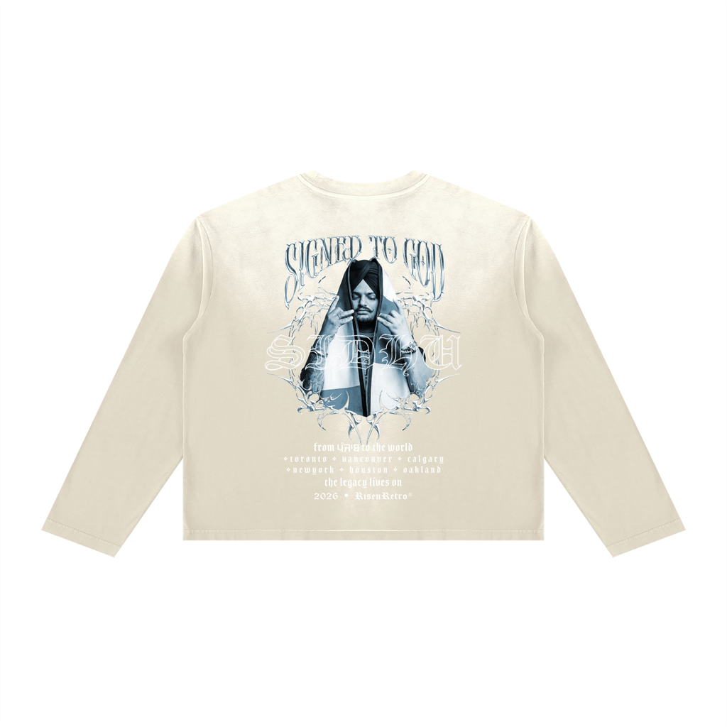 SIGNED TO GOD | Unisex Sunfade Boxy Long Sleeve T-Shirt | RISENRETRO | SMW