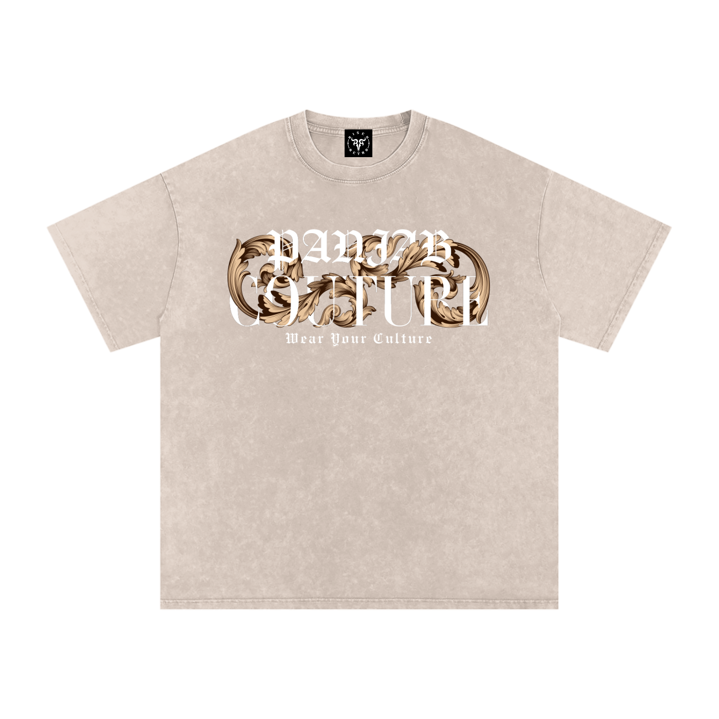 PANJAB COUTURE X RISEN RETRO Snow Washed Oversized Cotton T-Shirt