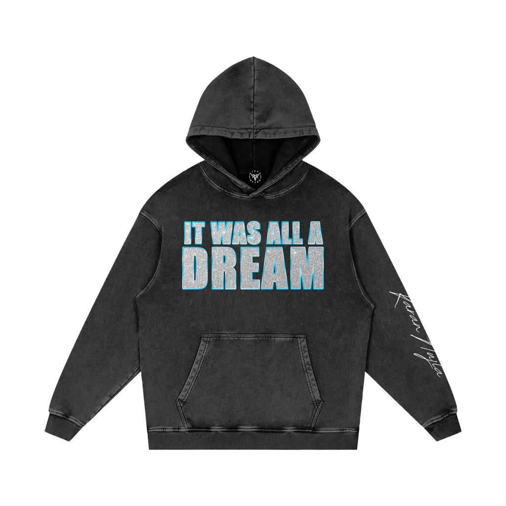 Karan Aujla Dream X Snow Washed Loose Cotton Hoodie