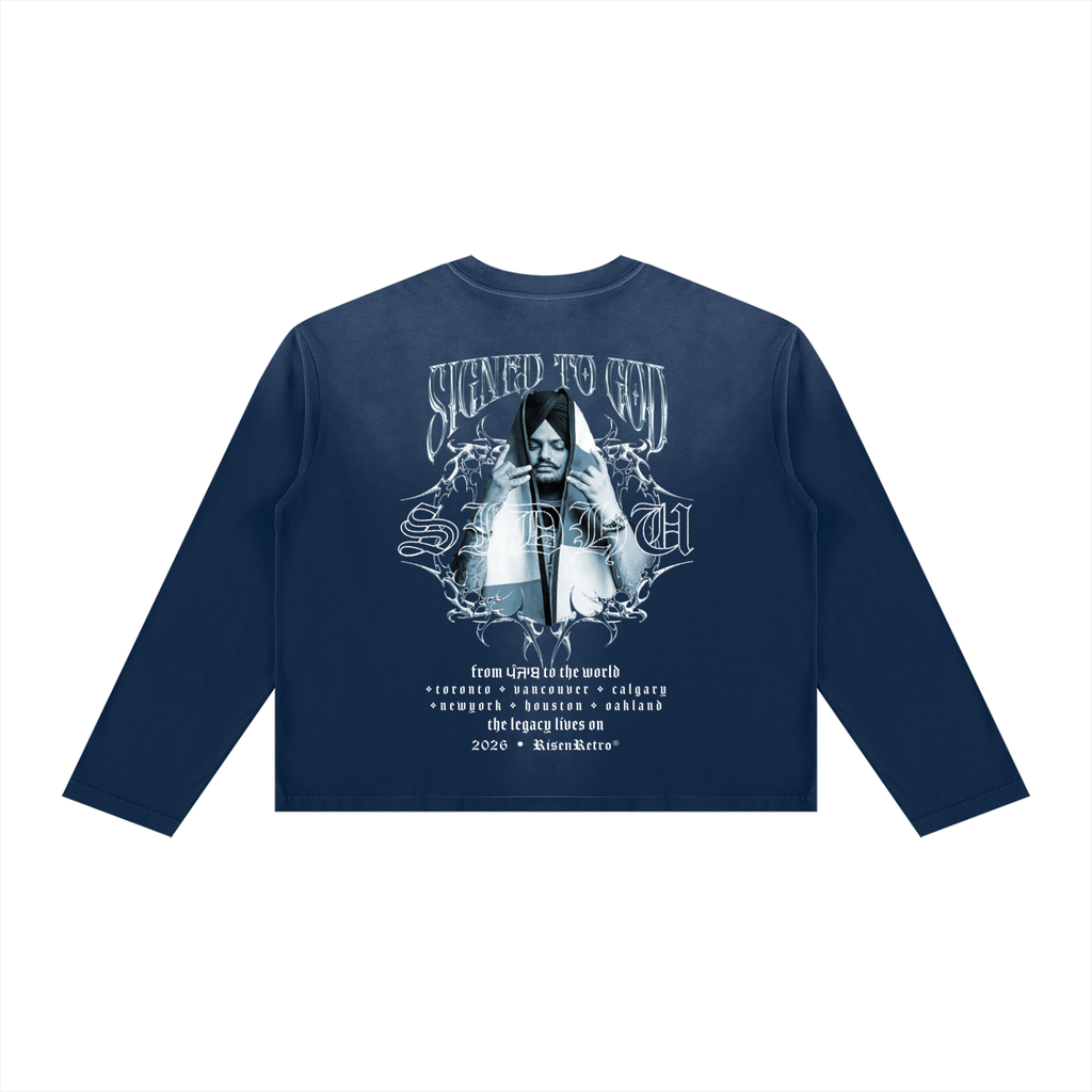 SIGNED TO GOD | Unisex Sunfade Boxy Long Sleeve T-Shirt | RISENRETRO | SMW
