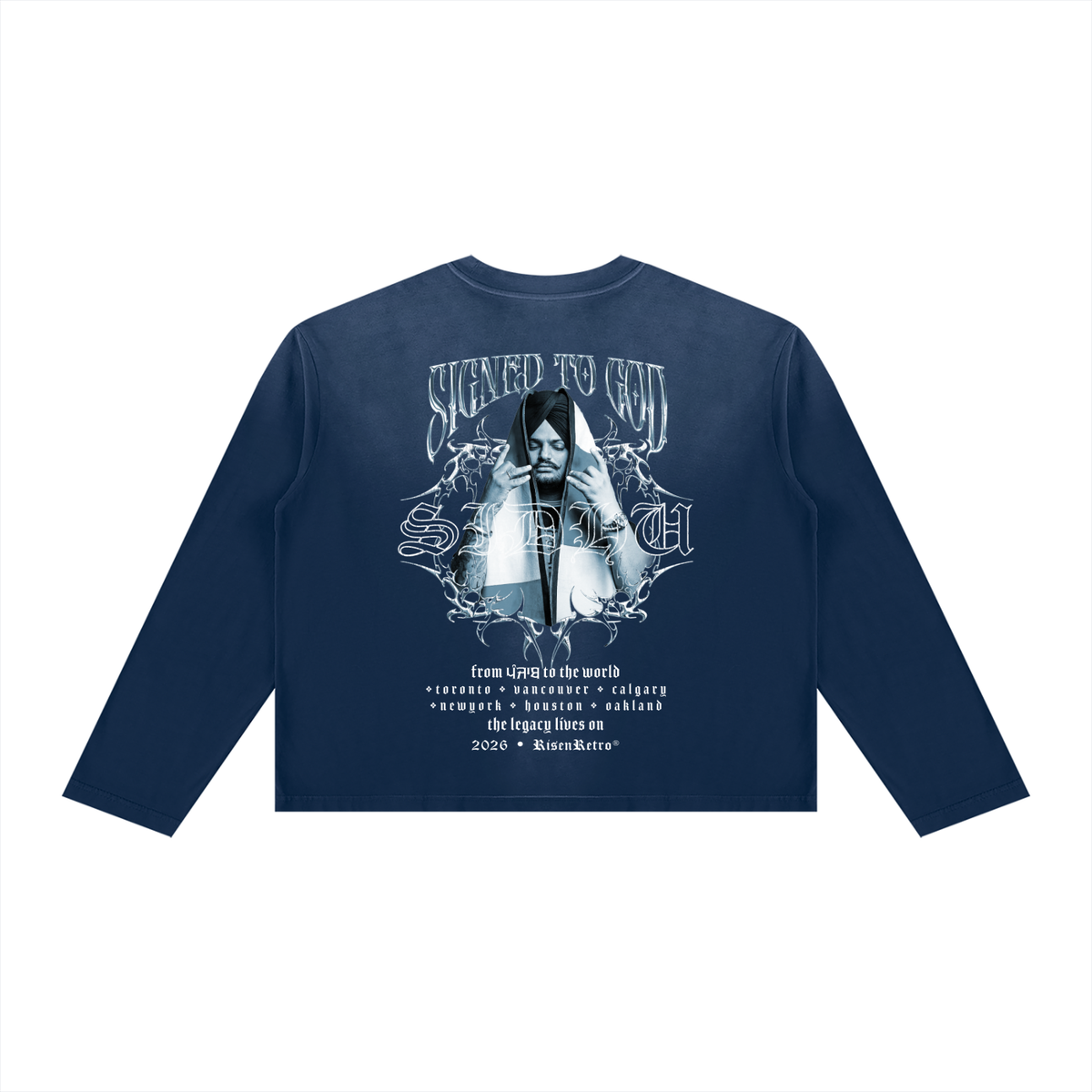 SIGNED TO GOD | Unisex Sunfade Boxy Long Sleeve T-Shirt | RISENRETRO | SMW
