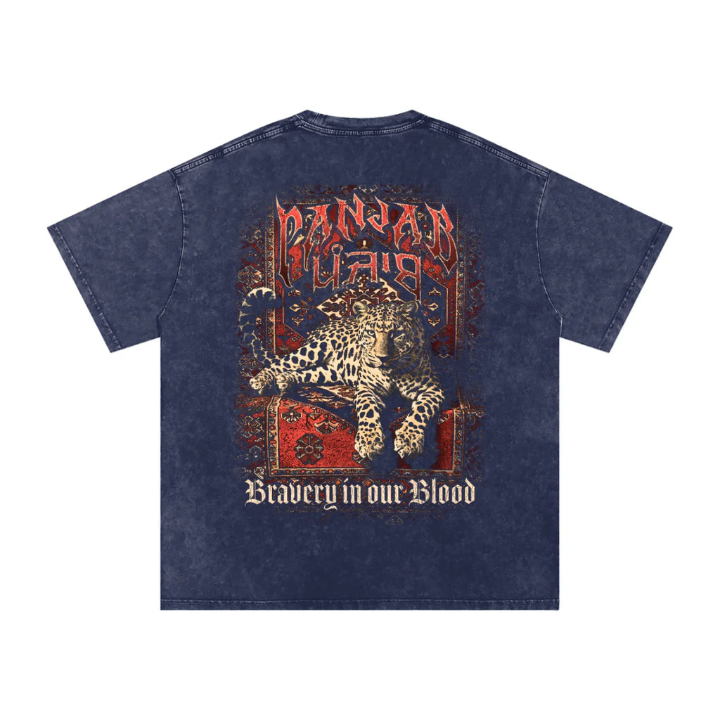 Panjab Bloodline X Risen Retro Snow Washed Oversized Cotton T-Shirt