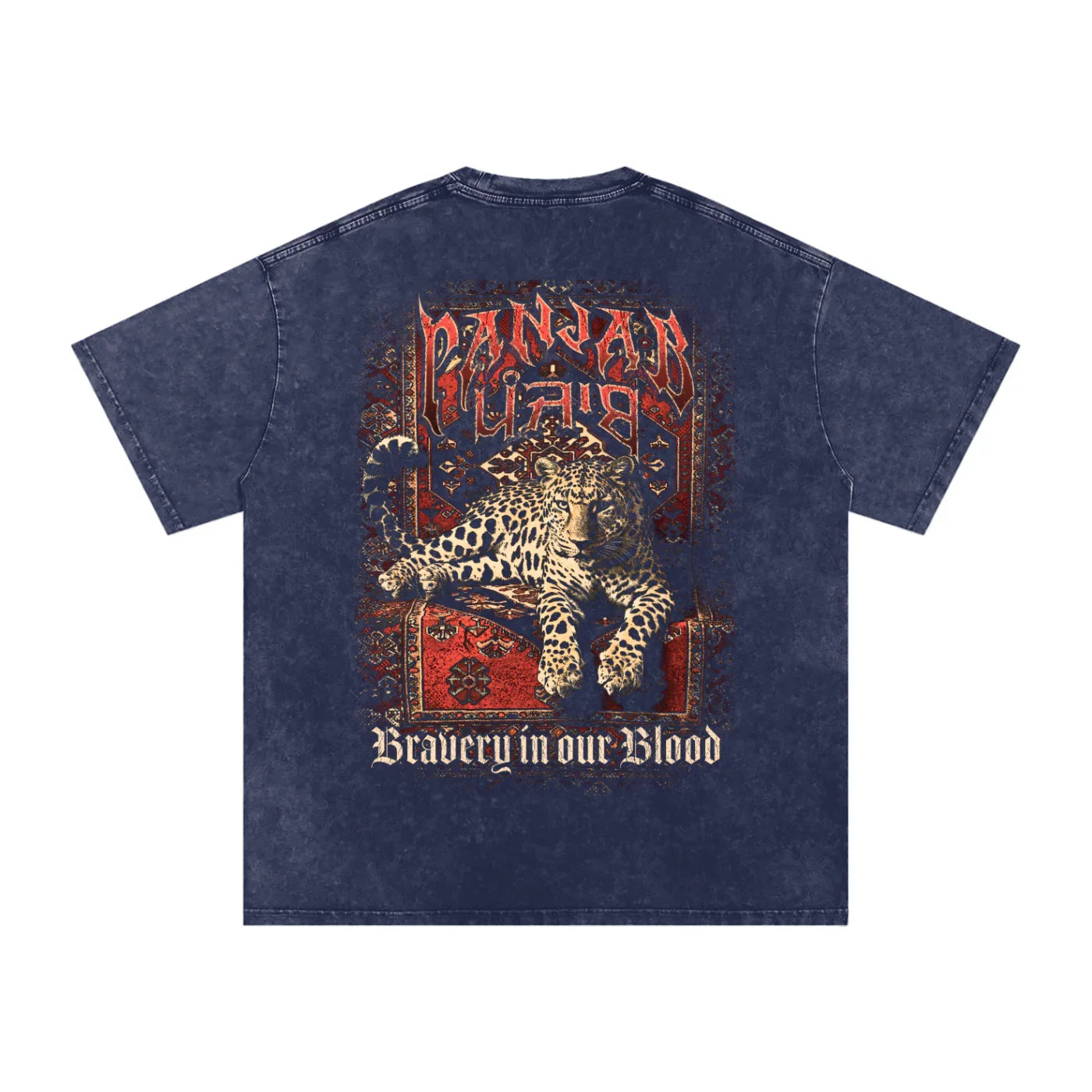 Panjab Bloodline X Risen Retro Snow Washed Oversized Cotton T-Shirt