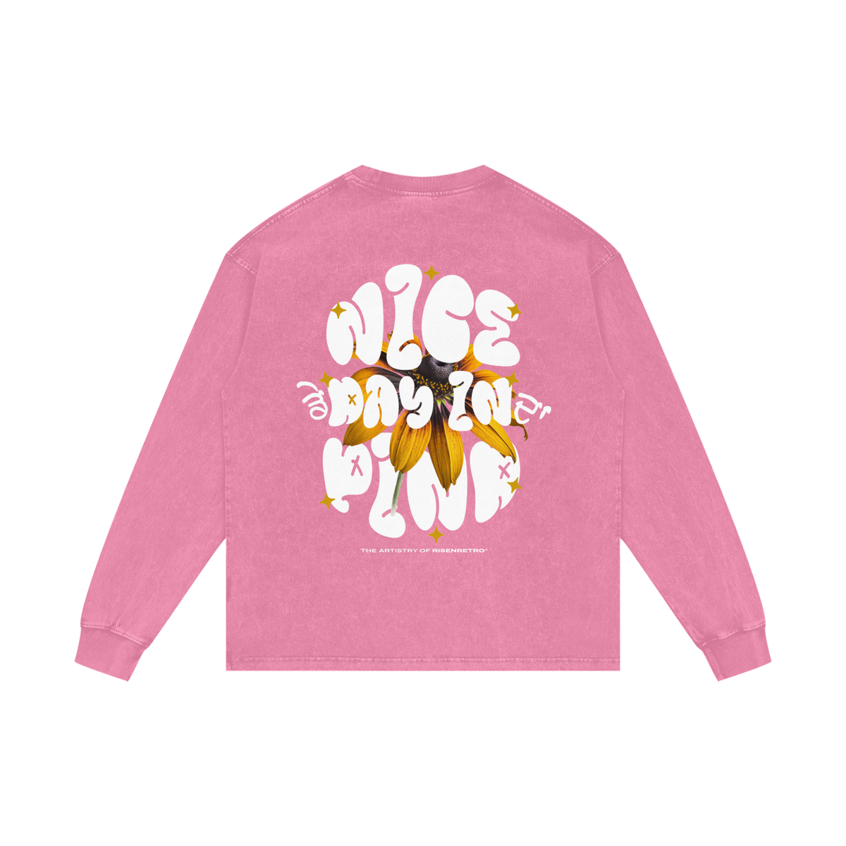 NICE DAY IN DA PIND | RISENRETRO | Acid Wash Oversize Long Sleeve T-Shirt