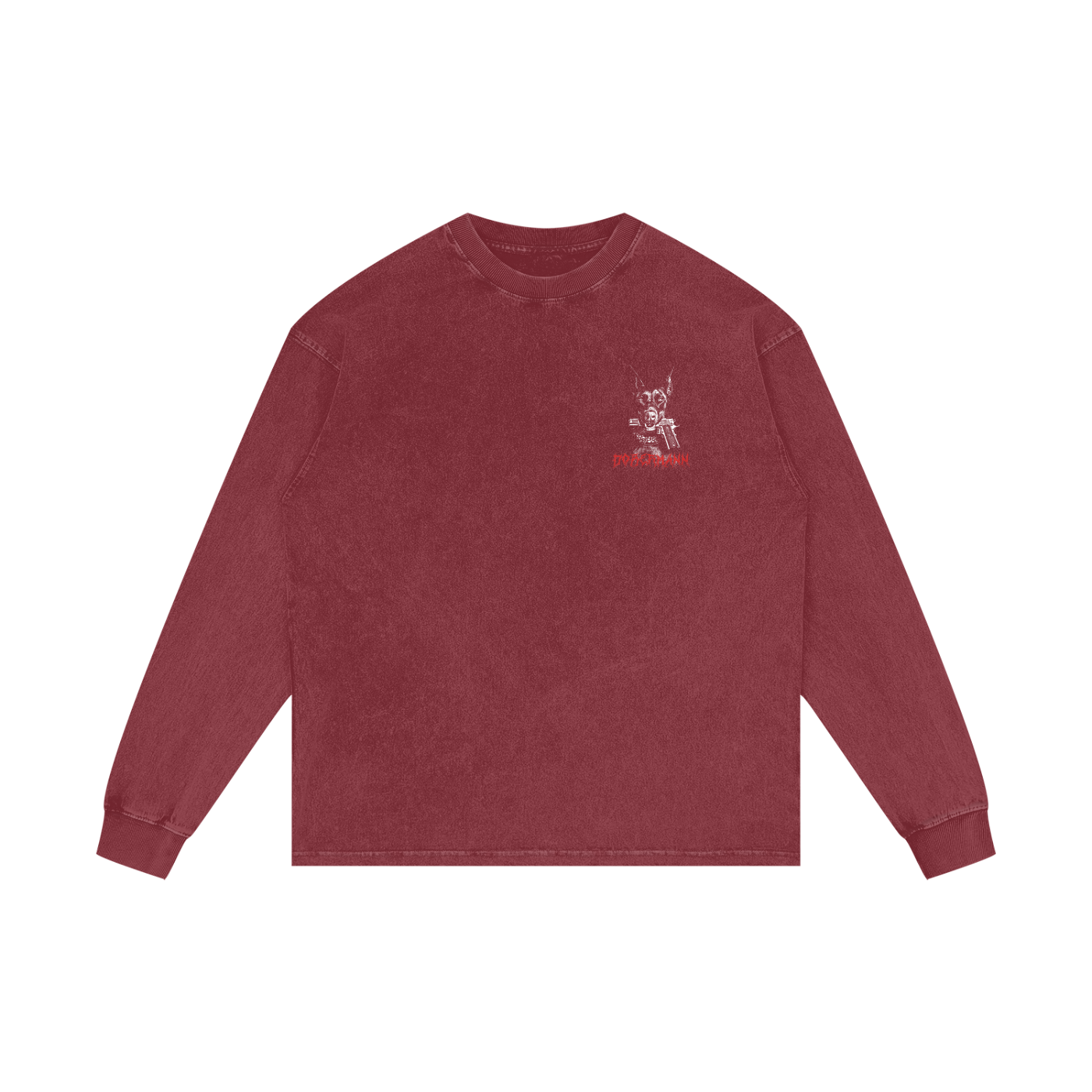 Dobermann X RisenRetro Acid Wash Oversize Long Sleeve T-Shirt