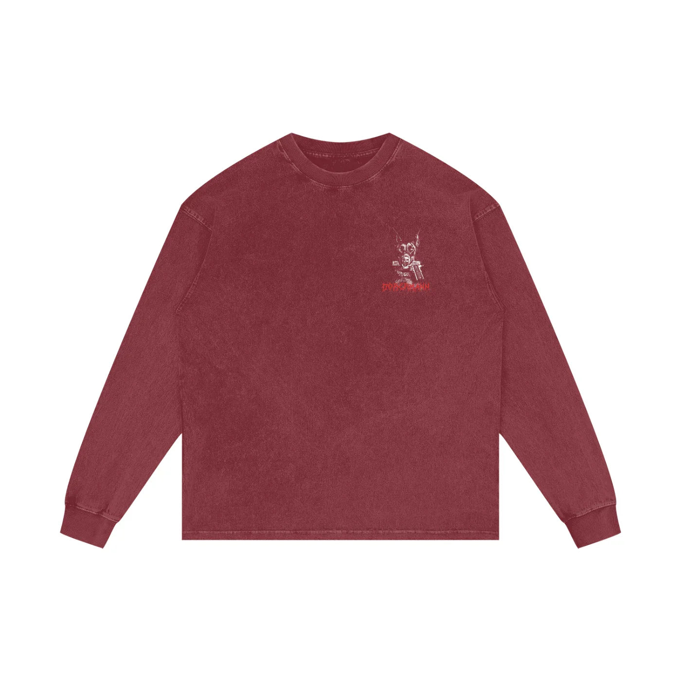 Dobermann X RisenRetro Acid Wash Oversize Long Sleeve T-Shirt
