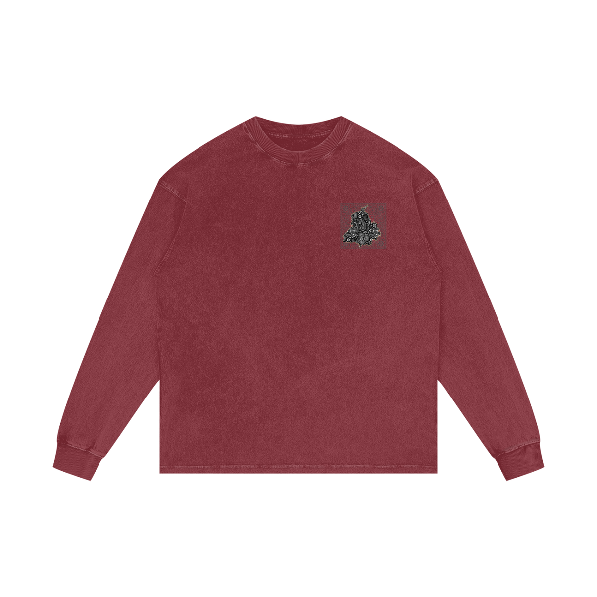 PANJAB BANDANA | RISENRETRO | Acid Wash Oversize Long Sleeve T-Shirt