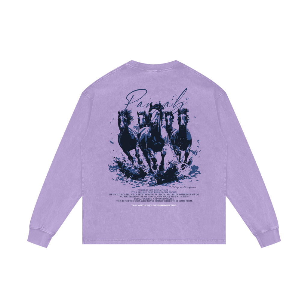PANJAB CLUB | RISENRETRO | Acid Wash Oversize Long Sleeve T-Shirt