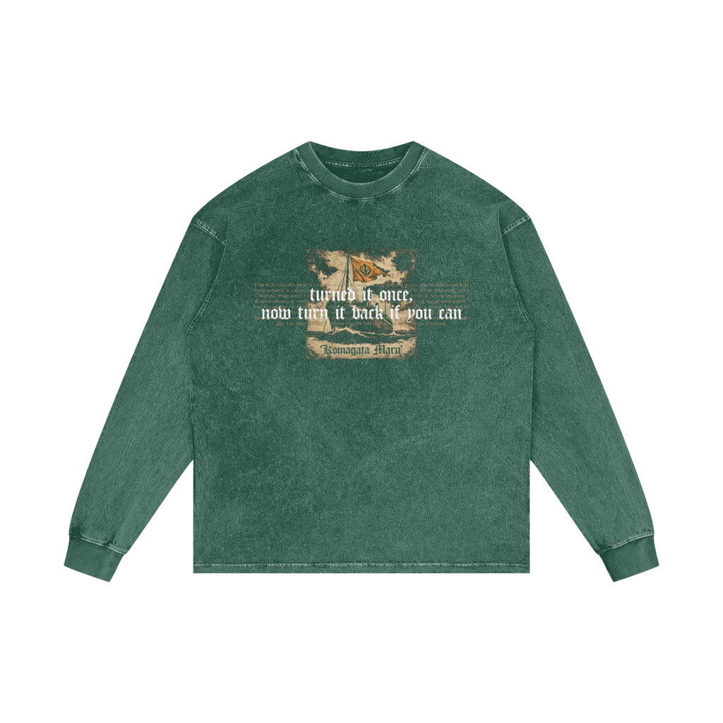 KOMAGATA MARU | RISENRETRO | Acid Wash Oversize Long Sleeve T-Shirt