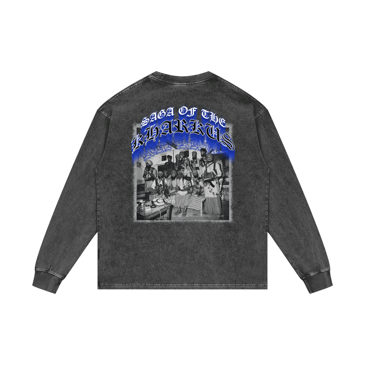 SAGA OF KHARKU'S | RISENRETRO | Acid Wash Oversize Long Sleeve T-Shirt