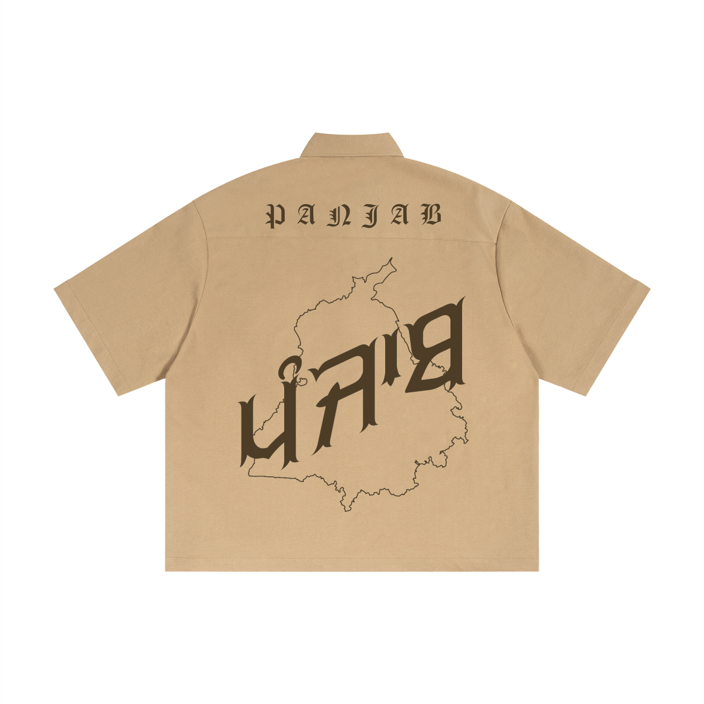 PANJAB COUTURE KHAKHI X Risen Retro Unisex Boxy Heavyweight Short Sleeve Shirt