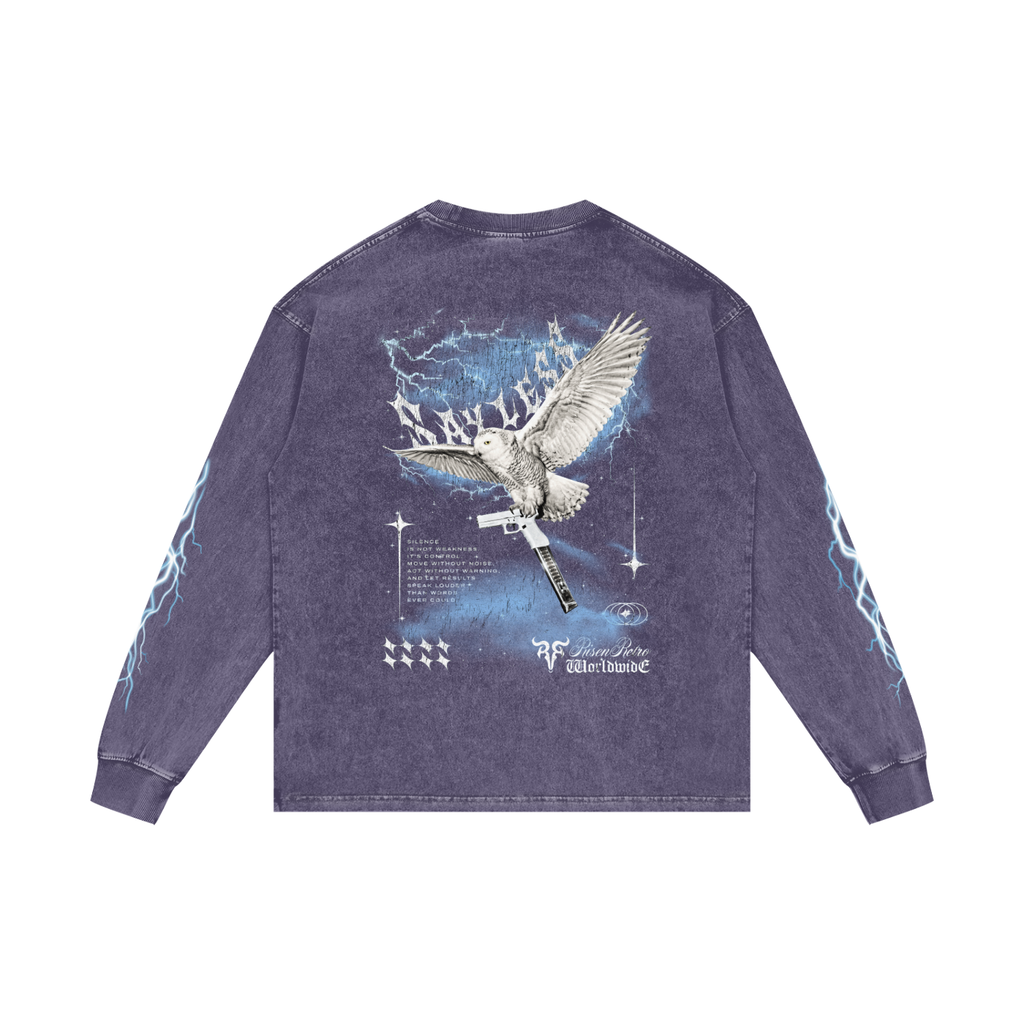 SAYLESS X RisenRetro Acid Wash Oversize Long Sleeve T-Shirt