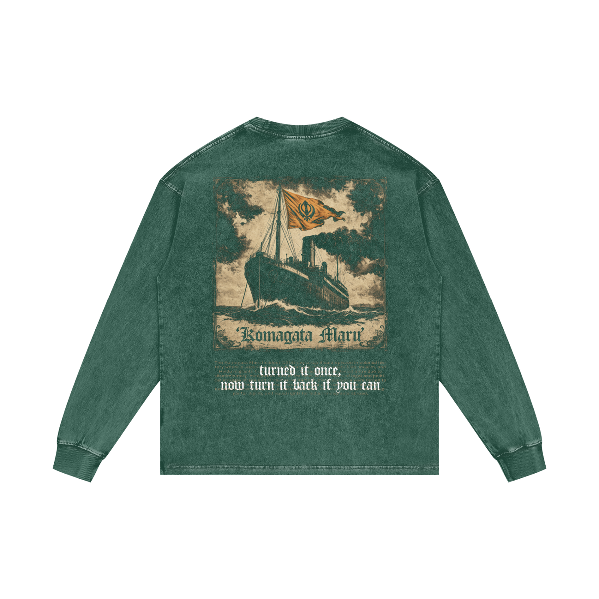 KOMAGATA MARU | RISENRETRO | Acid Wash Oversize Long Sleeve T-Shirt