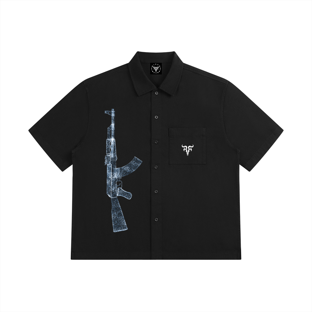 XRAY AK47 X RisenRetro Unisex Boxy Patch Pocket Short Sleeve Shirt
