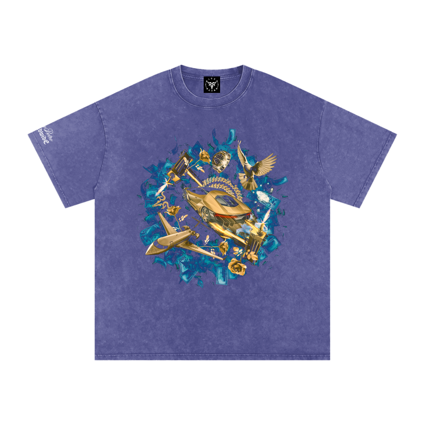 DON'T SLEEP ON YOUR DREAMS 2 x RISENRETRO Snow Washed Oversized Cotton T-Shirt