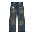 RISENRETRO | Men's Vintage Wash Wide Leg Denim Jeans