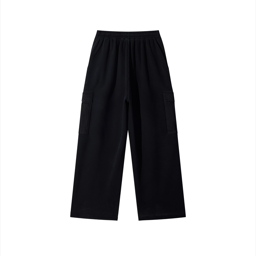 RISENRETRO | Unisex Sunfade Washed Fleece Cargo Pants
