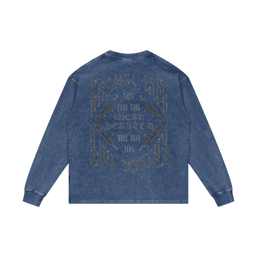 KHARKU LIFE | RISENRETRO | Acid Wash Oversize Long Sleeve T-Shirt