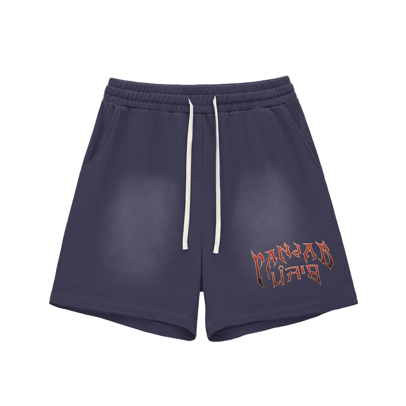 Panjab Bloodline  X Risen Retro Sun Fade Raw Edge Cotton Shorts