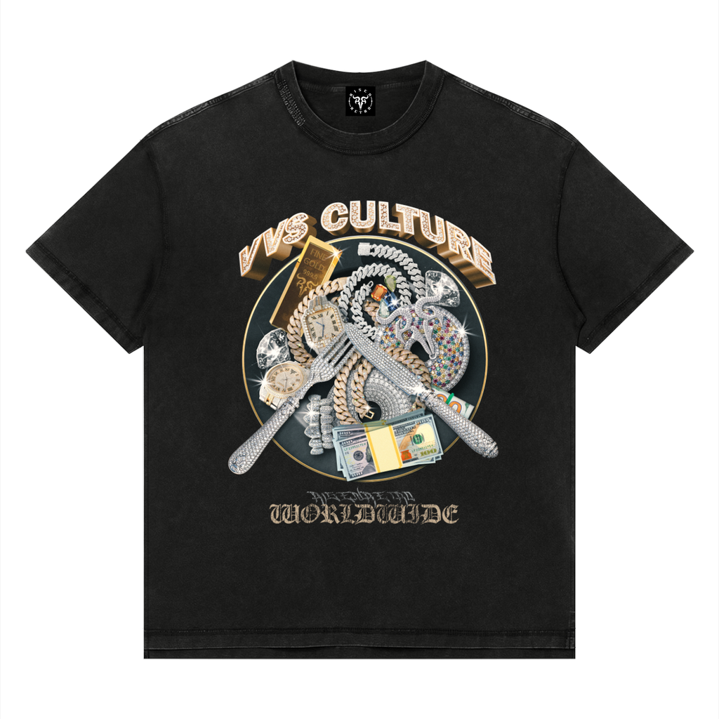 VVS CULTURE X Risen Retro Unisex Mineral Wash Oversized T-Shirt