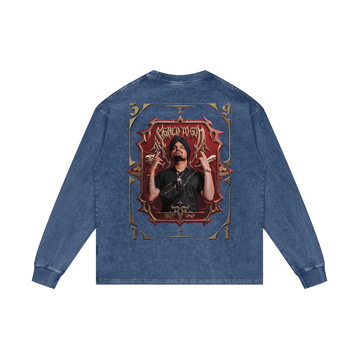SMW | Signed To God | RisenRetro | Acid Wash Oversize Long Sleeve T-Shirt