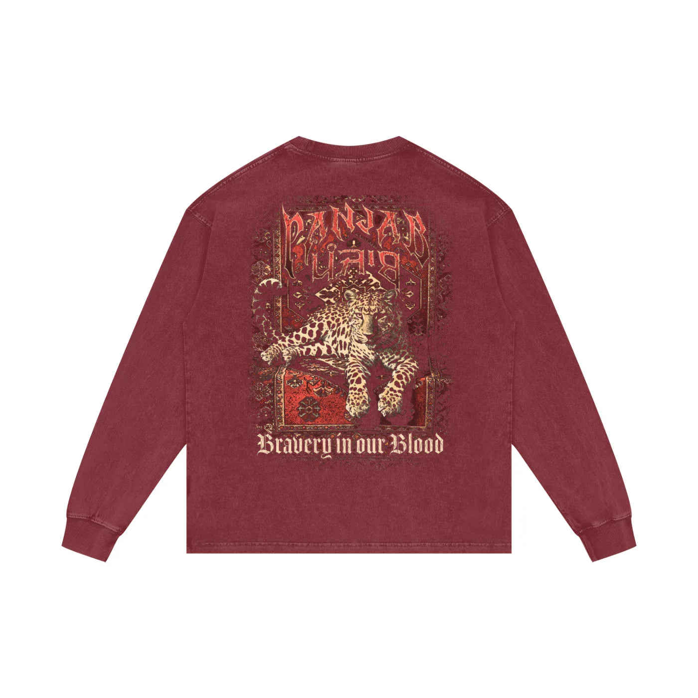 Panjab Bloodline X RisenRetro Acid Wash Oversize Long Sleeve T-Shirt