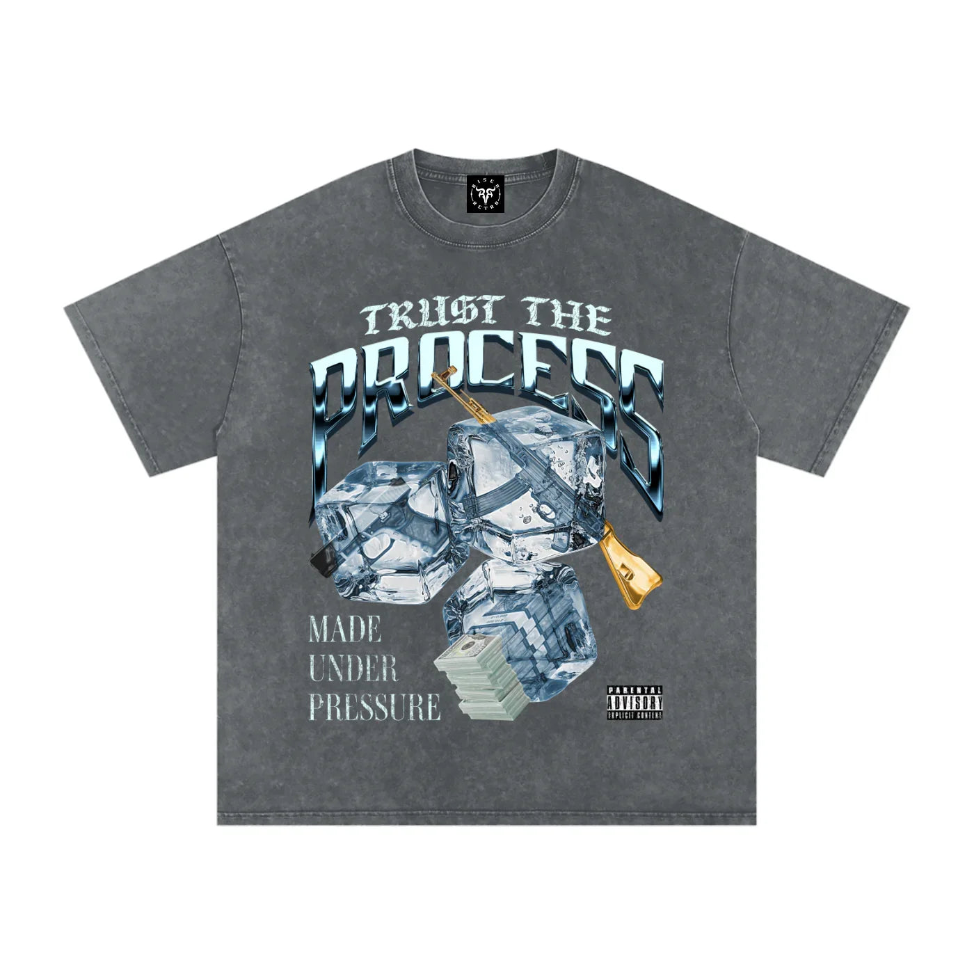 Trust The Process X Risen Retro Snow Washed Oversized Cotton T-Shirt