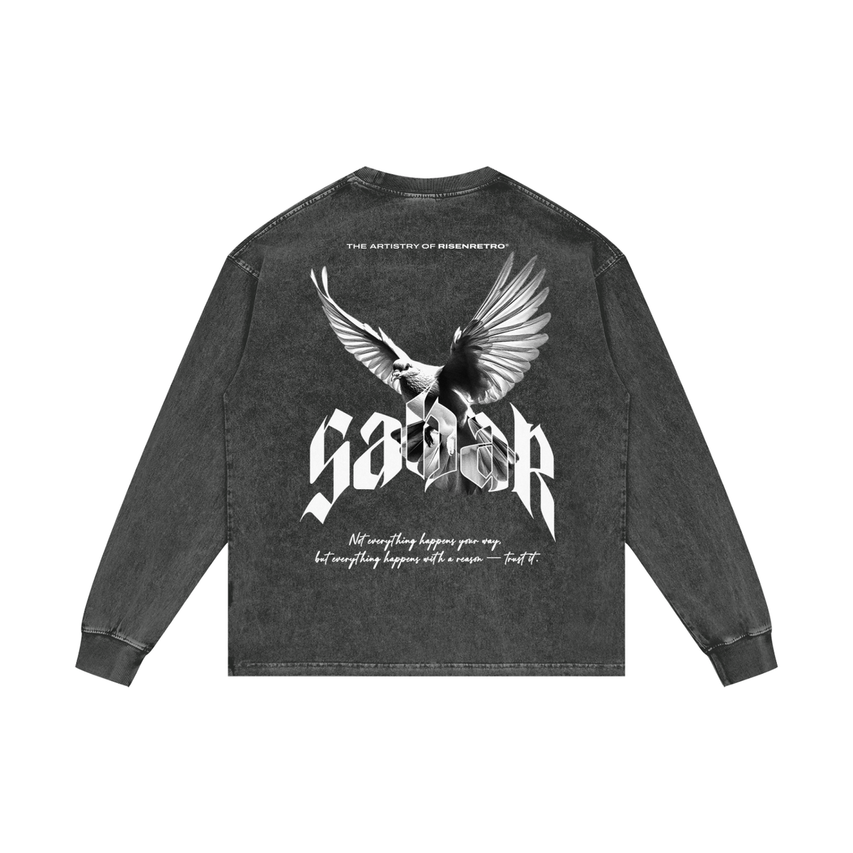 SABAR | RISENRETRO | Acid Wash Oversize Long Sleeve T-Shirt