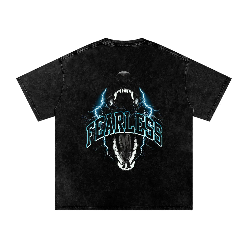 Fearless X Risen Retro Snow Washed Oversized Cotton T-Shirt