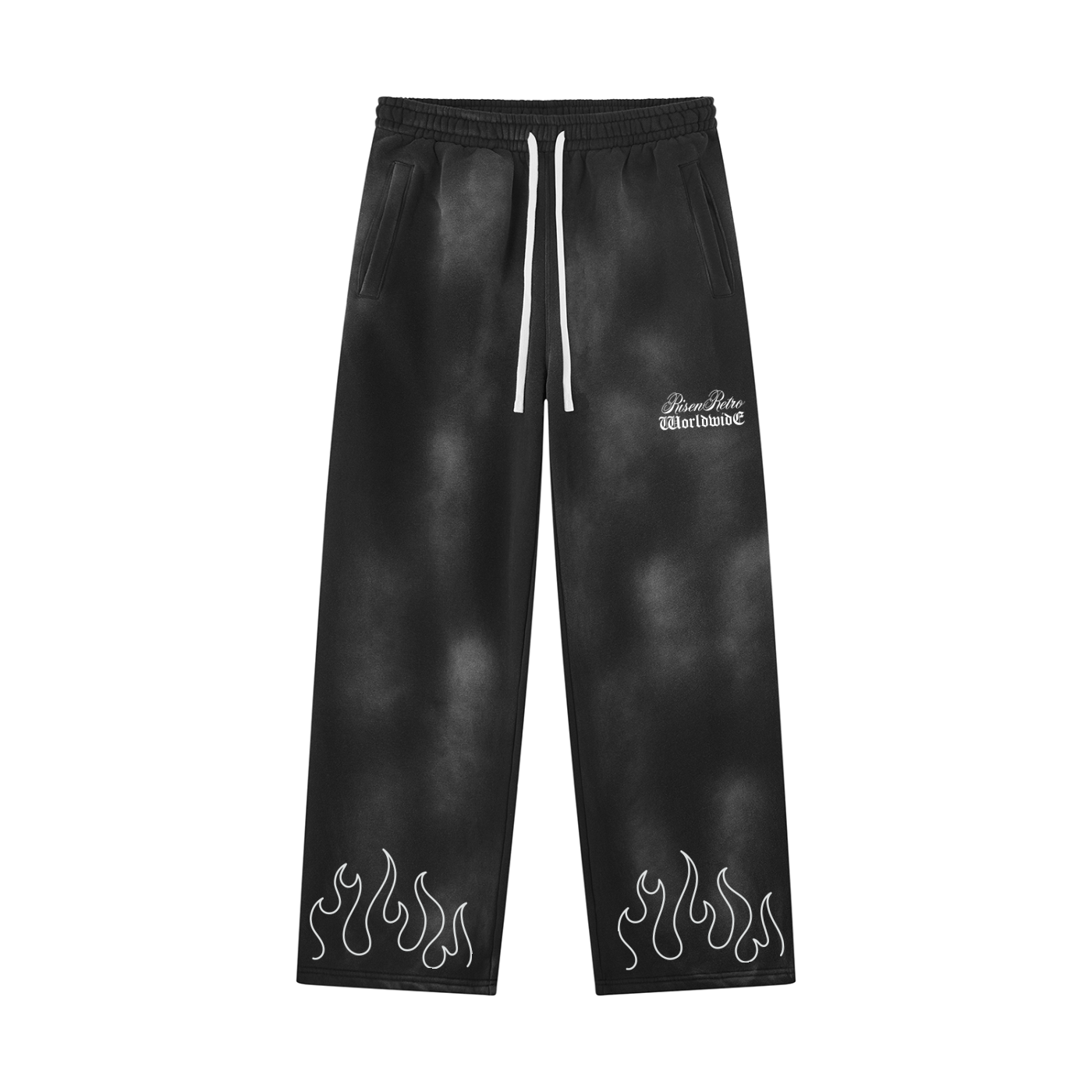 RISENRETRO® Sunfade Frayed Hoodie & Sweatpants Set