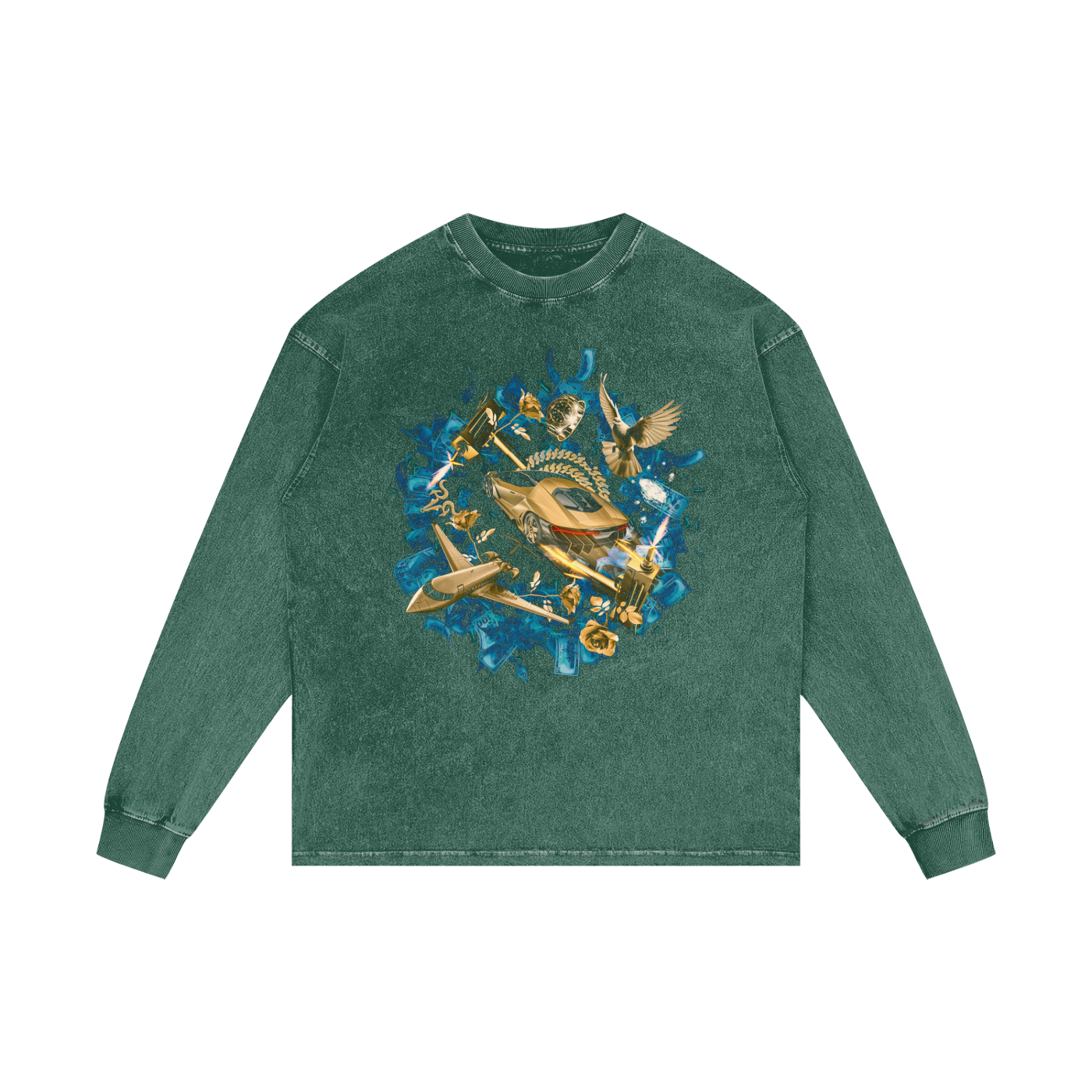 Don't Sleep on your Dreams X RisenRetro Acid Wash Oversize Long Sleeve T-Shirt