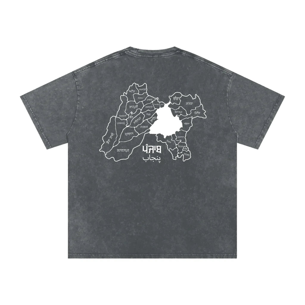 Sher-e-Punjab: Nalwa Edition X Risen Retro Snow Washed Oversized Cotton T-Shirt