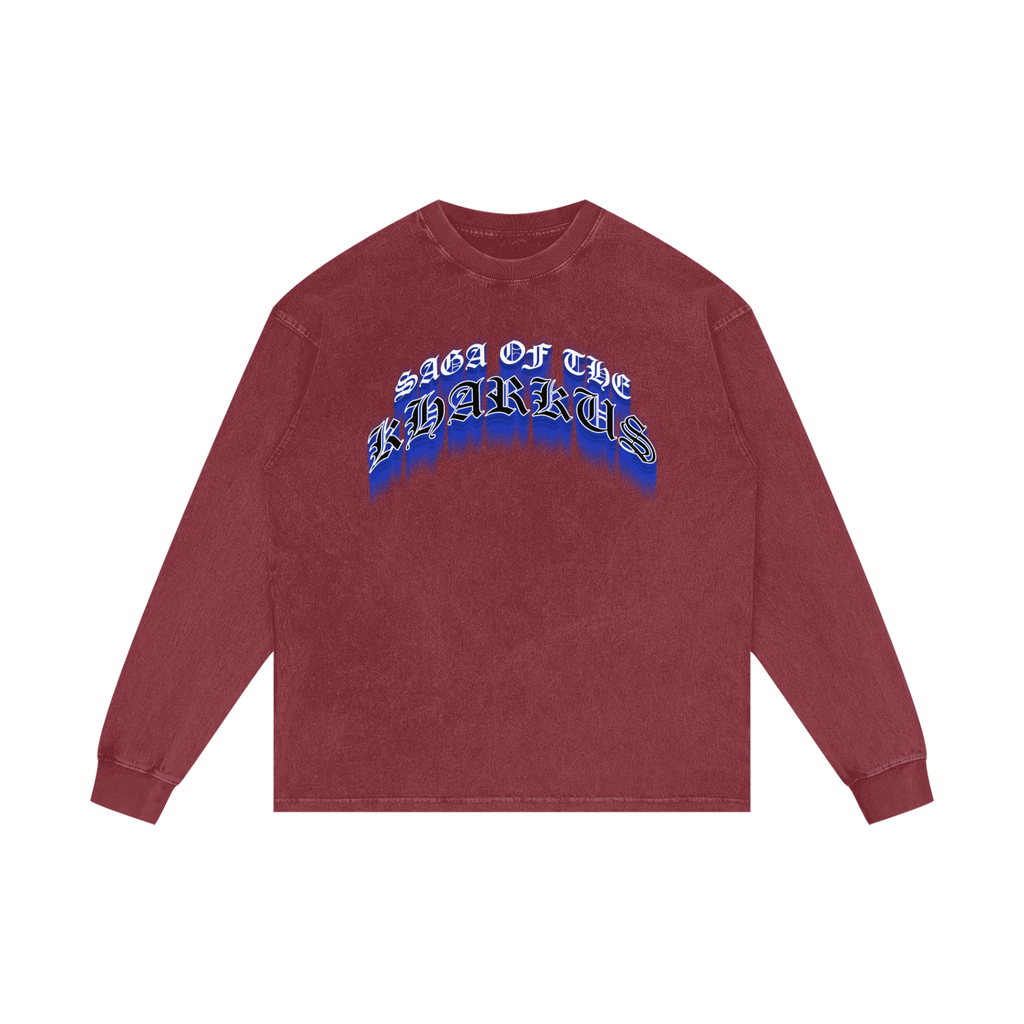 SAGA OF KHARKU'S | RISENRETRO | Acid Wash Oversize Long Sleeve T-Shirt